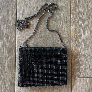 Vintage Black mesh beaded bag with shoulder strap
